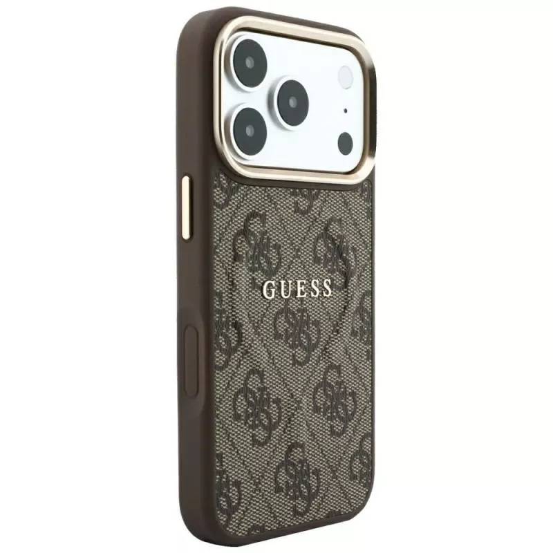 GUESS Embossed 4G Classic MagSafe puzdro pre iPhone 17 Pro / 18 Pro - hnedá