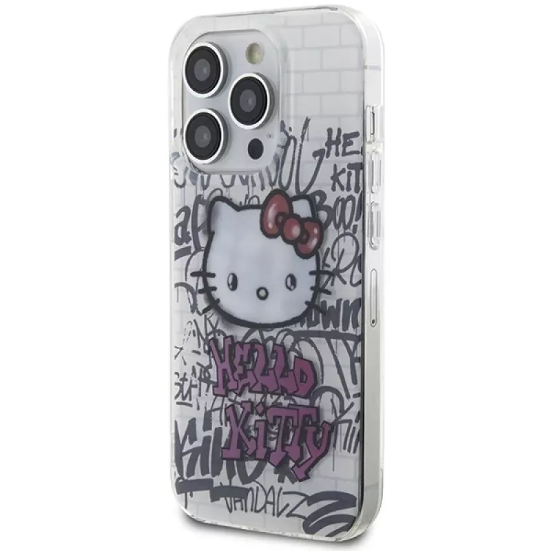 Hello Kitty HKHCP15XHDGPHT iPhone 15 Pro Max 6,7 palca biele hardcase IML Kitty On Bricks Graffiti