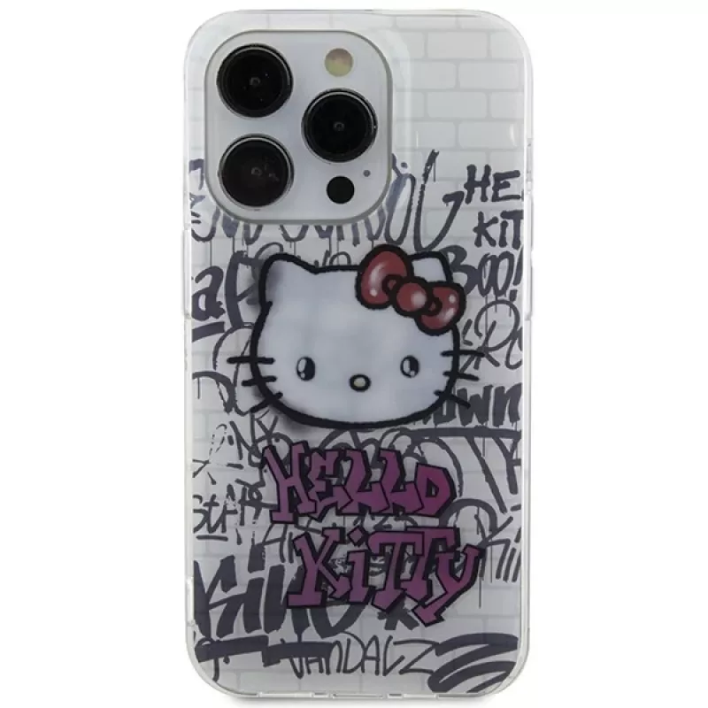 Hello Kitty HKHCP15XHDGPHT iPhone 15 Pro Max 6,7 palca biele hardcase IML Kitty On Bricks Graffiti