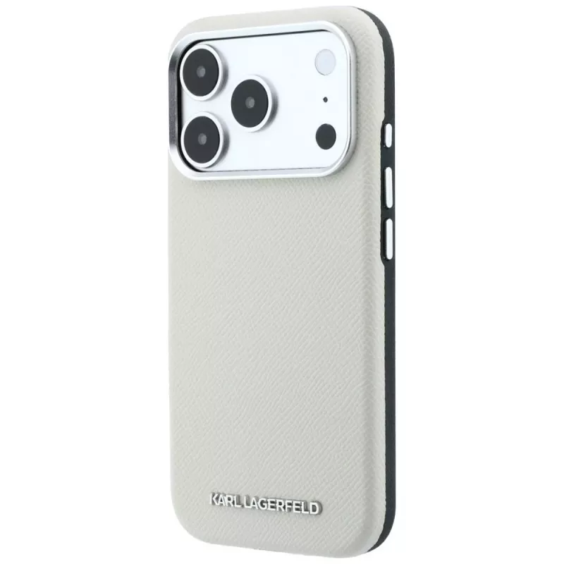 Karl Lagerfeld MagSafe puzdro so zrneným predĺženým logom pre iPhone 18 Pro / 17 Pro - béžová