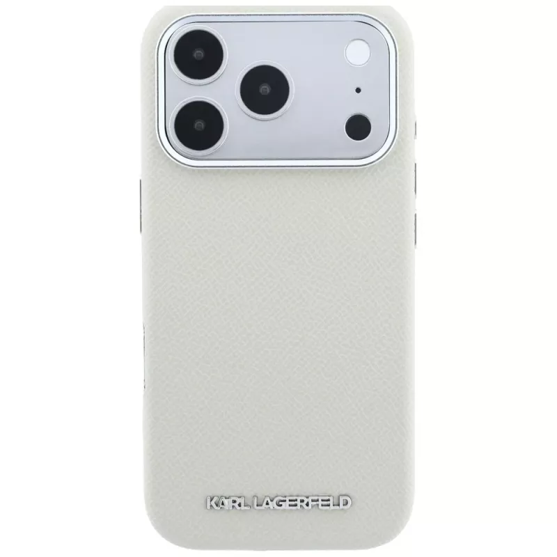 Karl Lagerfeld MagSafe puzdro so zrneným predĺženým logom pre iPhone 18 Pro / 17 Pro - béžová