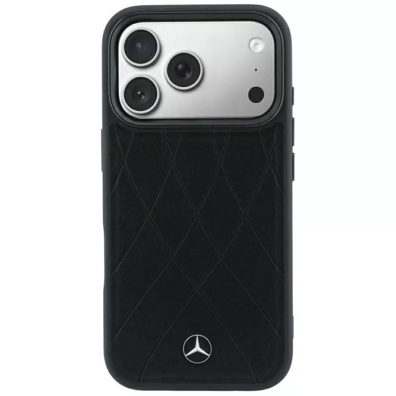 Mercedes-Benz kožené Crossed Lines MagSafe puzdro pre iPhone 18 Pro / 17 Pro - čierna