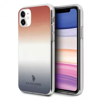 U.S. POLO ASSN. puzdro pre iPhone 11 červená a modrá kolekcia s gradientovým vzorom