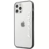 AMG AMHCP12LAESLBK iPhone 12 Pro Max transparentná pevná škrupina s kovovo lakovaným čiernym rámom