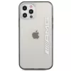 AMG AMHCP12LAESLBK iPhone 12 Pro Max transparentná pevná škrupina s kovovo lakovaným čiernym rámom