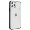 AMG AMHCP12LAESLBK iPhone 12 Pro Max transparentná pevná škrupina s kovovo lakovaným čiernym rámom