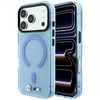 BMW M IML Frosted puzdro s kovovým logom & MagSafe pre iPhone 18 Pro Max / 17 Pro Max - modrá