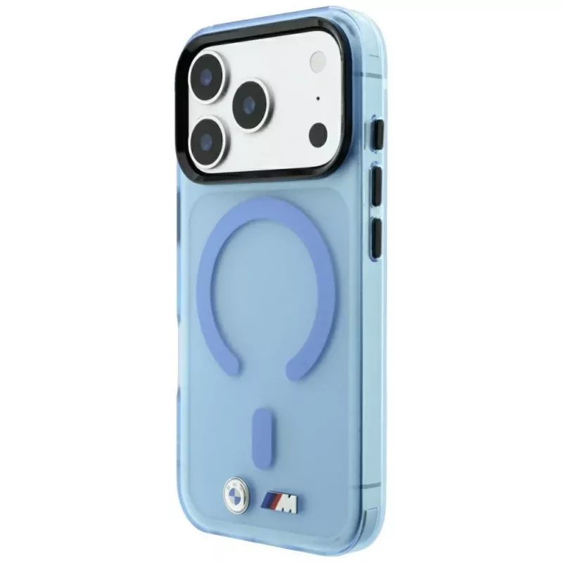 BMW M IML Frosted puzdro s kovovým logom & MagSafe pre iPhone 18 Pro Max / 17 Pro Max - modrá