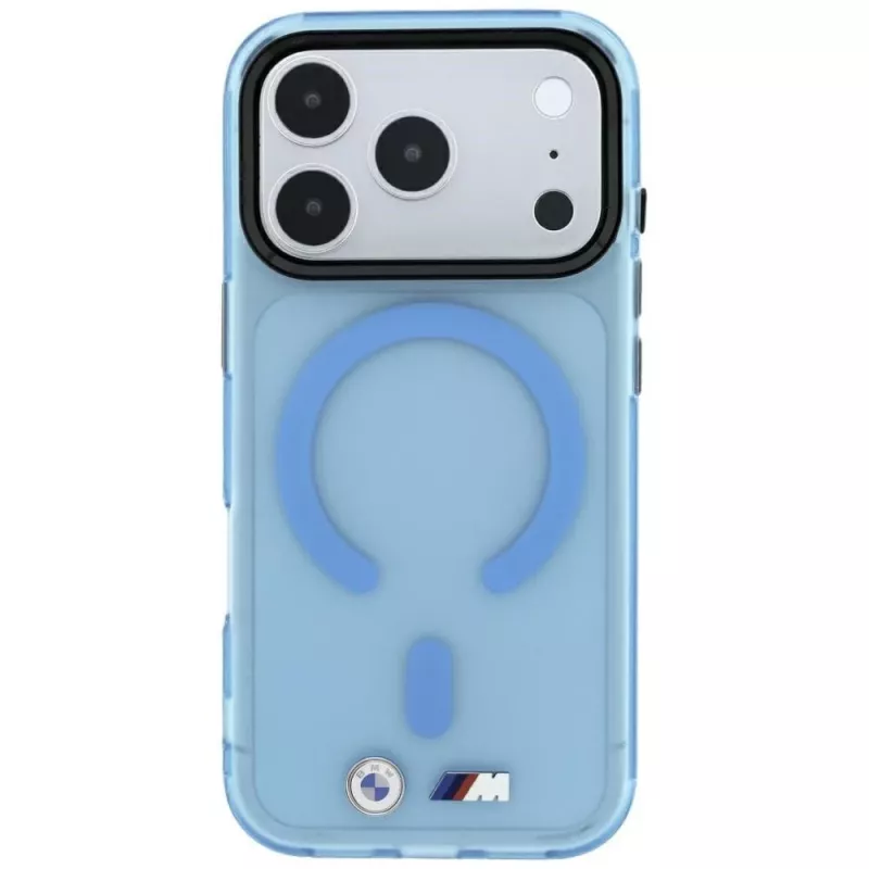 BMW M IML Frosted puzdro s kovovým logom & MagSafe pre iPhone 18 Pro Max / 17 Pro Max - modrá