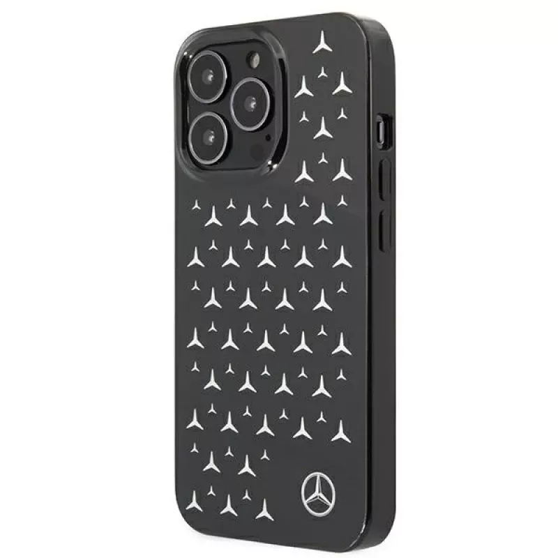Mercedes-Benz MEHCP13LESPBK hardcase pre iPhone 13 Pro/13 6,1 palca - strieborný vzor hviezd čierna