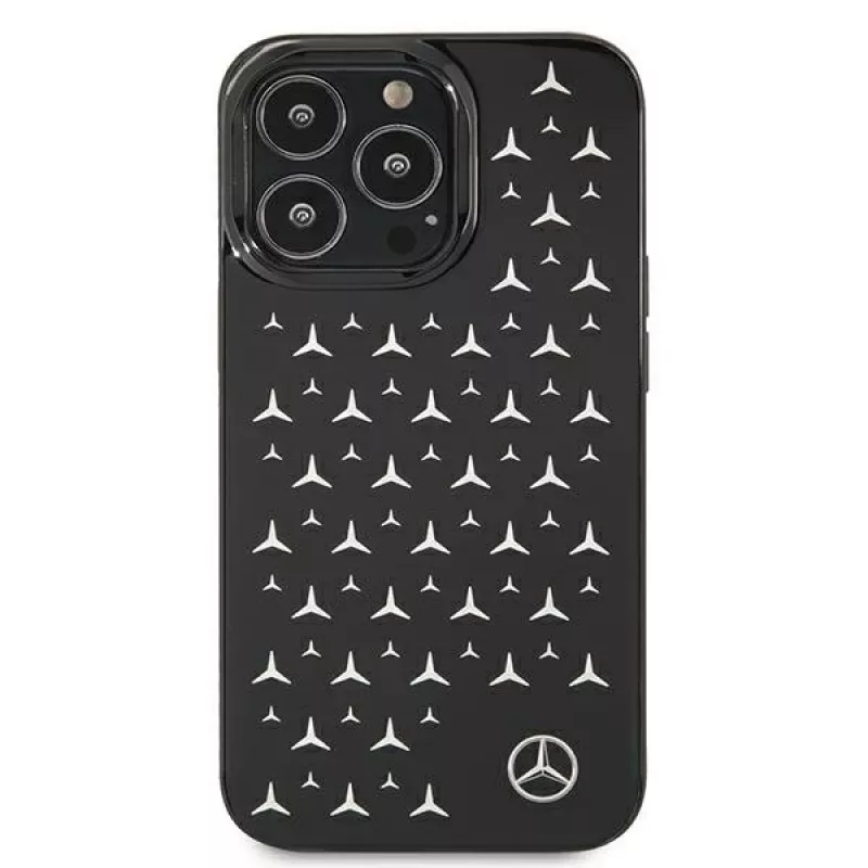 Mercedes-Benz MEHCP13LESPBK hardcase pre iPhone 13 Pro/13 6,1 palca - strieborný vzor hviezd čierna