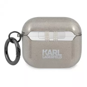 Karl Lagerfeld KLA3UKHGK puzdro AirPods 3 čierna glitter Karl's hlava