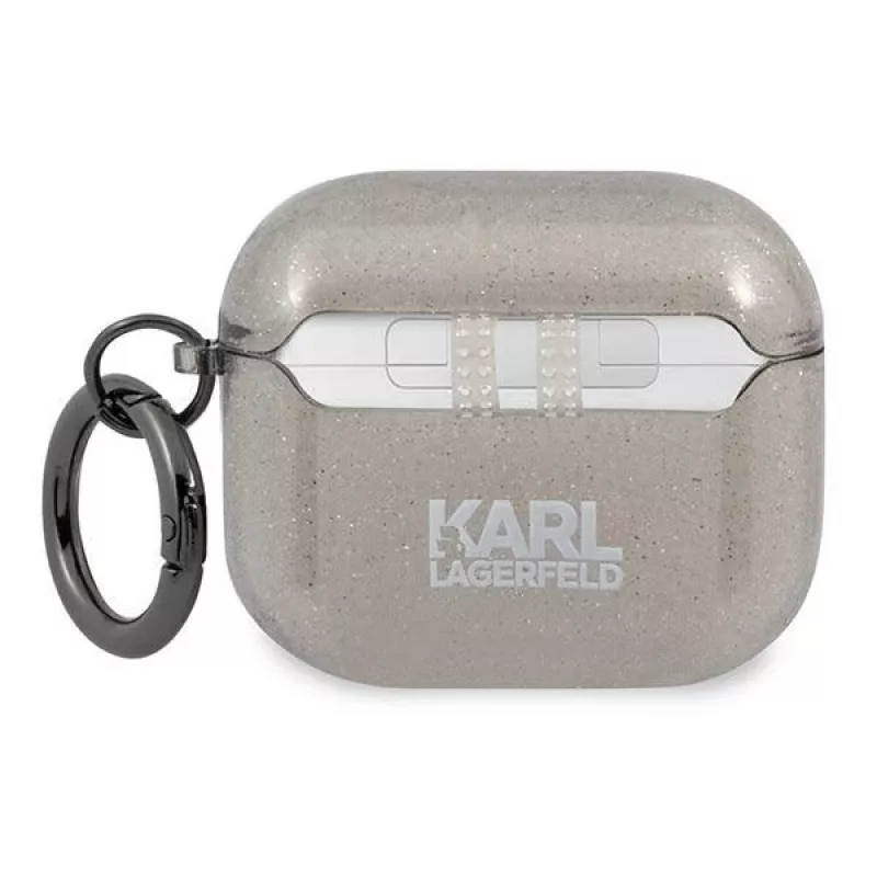 Karl Lagerfeld KLA3UKHGK puzdro AirPods 3 čierna glitter Karl's hlava