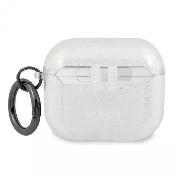 Karl Lagerfeld KLA3UKHGS puzdro AirPods 3 strieborná glitter Karl's Head