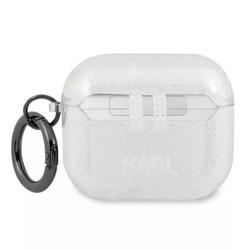Karl Lagerfeld KLA3UKHGS puzdro AirPods 3 strieborná glitter Karl's Head