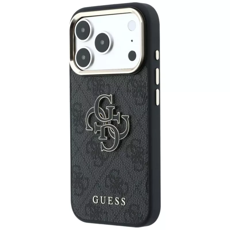 GUESS 4G & Big Resin Logo puzdro pre iPhone 17 Pro Max / 18 Pro Max - čierna