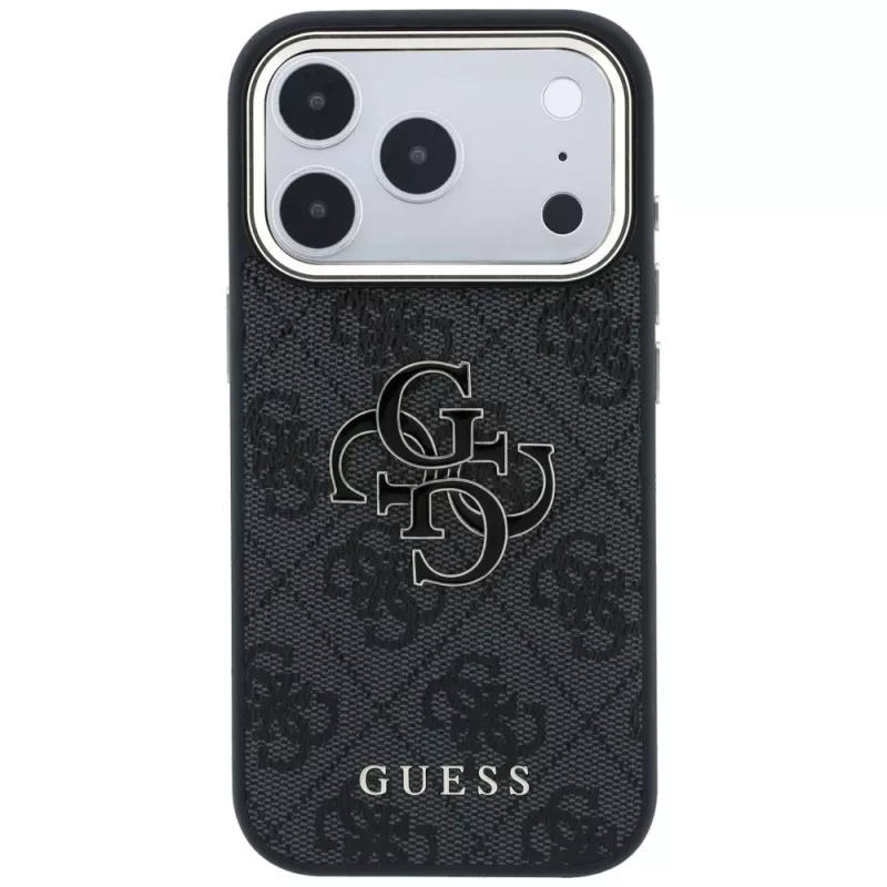 GUESS 4G & Big Resin Logo puzdro pre iPhone 17 Pro Max / 18 Pro Max - čierna