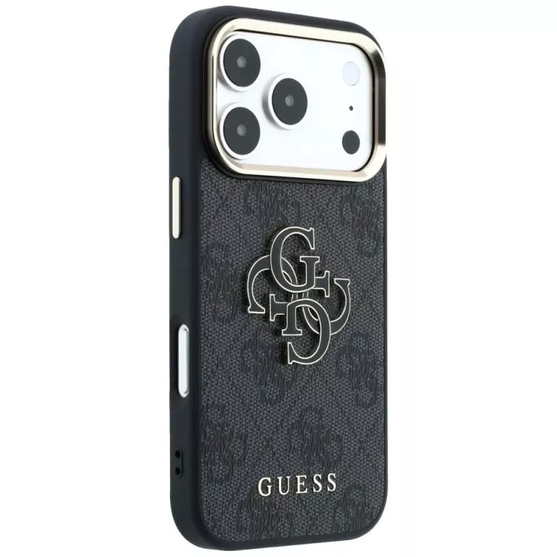 GUESS 4G & Big Resin Logo puzdro pre iPhone 17 Pro Max / 18 Pro Max - čierna
