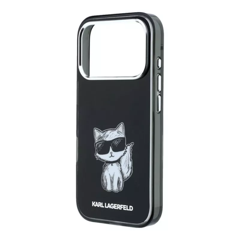 Karl Lagerfeld IML Choupette Body Sketch Print MagSafe puzdro pre iPhone 18 Pro Max / 17 Pro Max - čierna
