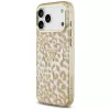 GUESS IML Leopard Glitter Triangle Logo MagSafe puzdro pre iPhone 18 Pro Max / 17 Pro Max - hnedá