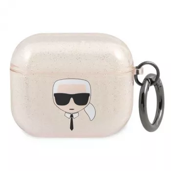 Karl Lagerfeld KLA3UKHGD puzdro AirPods 3 Glitter Gold Karl's Head