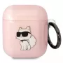 Karl Lagerfeld Ikonik Choupette puzdro AirPods 1/2 ružová