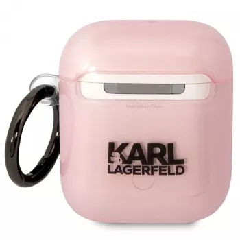 Karl Lagerfeld Ikonik Choupette puzdro AirPods 1/2 ružová
