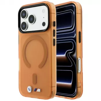 BMW M IML Frosted Metal Logo & Trims MagSafe puzdro pre iPhone 18 Pro Max / 17 Pro Max - oranžová