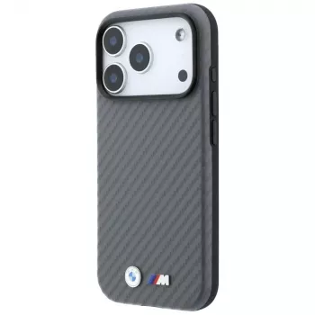 BMW M Carbon Metal Logo MagSafe puzdro pre iPhone 18 Pro Max / 17 Pro Max - sivá