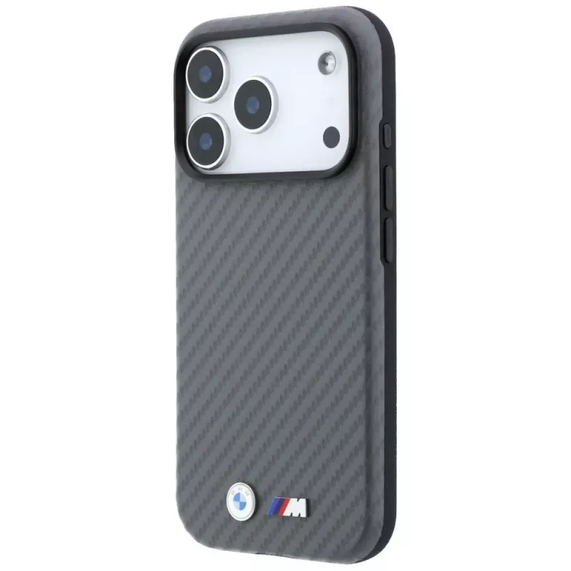 BMW M Carbon Metal Logo MagSafe puzdro pre iPhone 18 Pro Max / 17 Pro Max - sivá