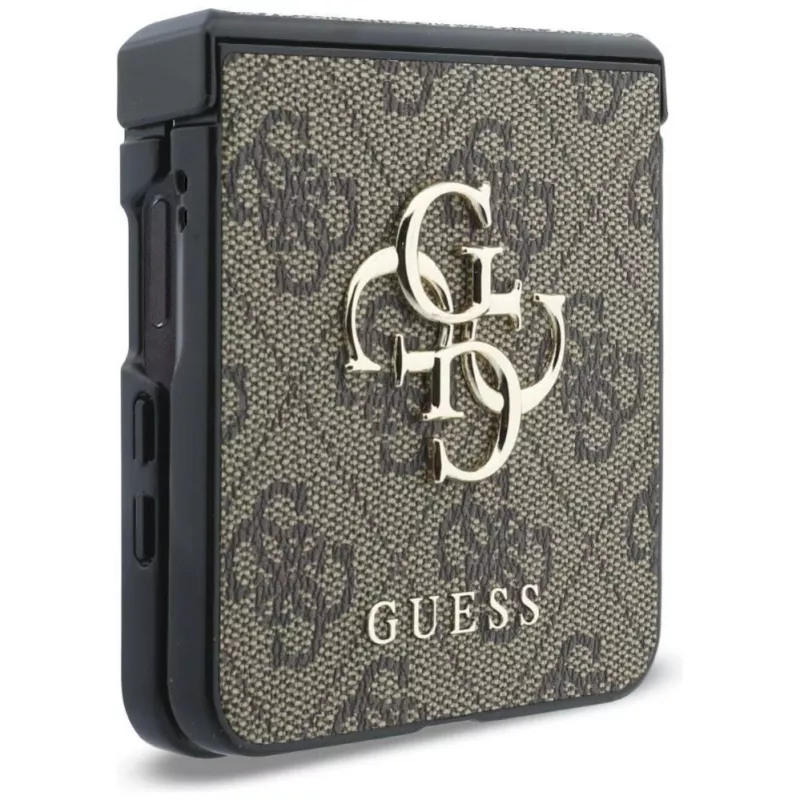 GUESS Big 4G Logo pevné puzdro pre Samsung Galaxy Z Flip4 - hnedá