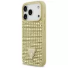 GUESS Rhinestone Triangle Logo puzdro pre iPhone 17 Pro - zlatá