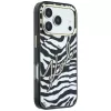 Karl Lagerfeld IML Signature Zebra Glitter MagSafe puzdro pre iPhone 18 Pro / 17 Pro - zlatá