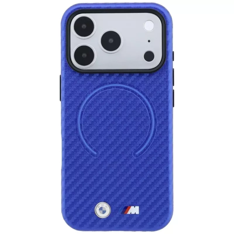 BMW M Carbon Printed Ring MagSafe puzdro pre iPhone 18 Pro Max / 17 Pro Max - modrá