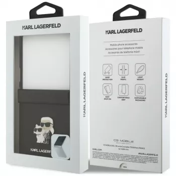 Karl Lagerfeld Karl & Choupette Saffiano Pins puzdro pre Samsung Galaxy Z Flip8 - čierna