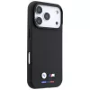 BMW M Quadrille Kevlar MagSafe puzdro pre iPhone 18 Pro Max / 17 Pro Max - čierna s trikolórou a kovovým logom