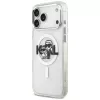 Karl Lagerfeld IML Glitter Karl & Choupette Sketch Logo MagSafe puzdro pre iPhone 17 Pro Max, transparentná