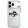 Karl Lagerfeld IML Glitter Karl & Choupette Sketch Logo MagSafe puzdro pre iPhone 17 Pro Max, transparentná