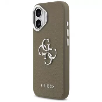 Guess Grained Big 4G Classic Logo puzdro pre Apple iPhone 17 - hnedá