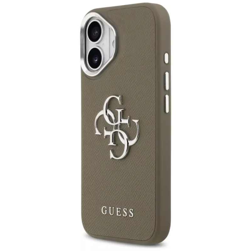 Guess Grained Big 4G Classic Logo puzdro pre Apple iPhone 17 - hnedá