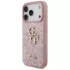 GUESS Fixed Glitter Big 4G puzdro pre iPhone 18 Pro / 17 Pro – ružová