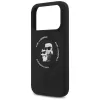 Karl Lagerfeld Silikón Karl & Choupette Ring MagSafe puzdro pre iPhone 17 Pro Max - čierna