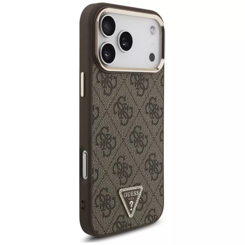 GUESS 4G Triangle Logo MagSafe puzdro pre iPhone 18 Pro Max / 17 Pro Max - hnedá