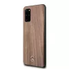 Mercedes-Benz Wood Line orech tvrdé puzdro pre Samsung Galaxy S20+ (SM-G985) - hnedá