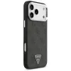 GUESS 4G Triangle Logo MagSafe puzdro pre iPhone 18 Pro Max / 17 Pro Max - čierna a strieborná