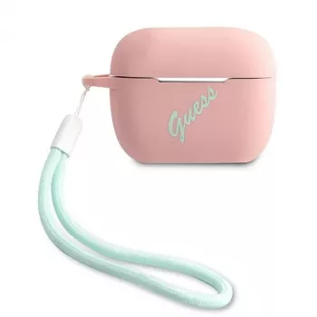 GUESS GUACAPLSVSPG AirPods Pro puzdro silikón Vintage Pink zelená