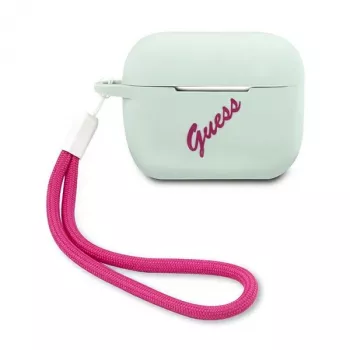 GUESS Vintage silikónové puzdro pre AirPods Pro - modrá fuchsia