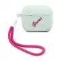 GUESS Vintage silikónové puzdro pre AirPods Pro - modrá fuchsia