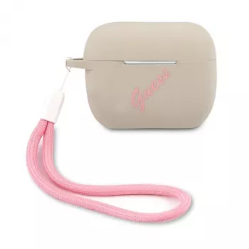GUESS Vintage silikónové puzdro pre Apple AirPods Pro - sivá pink
