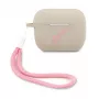 GUESS Vintage silikónové puzdro pre Apple AirPods Pro - sivá pink